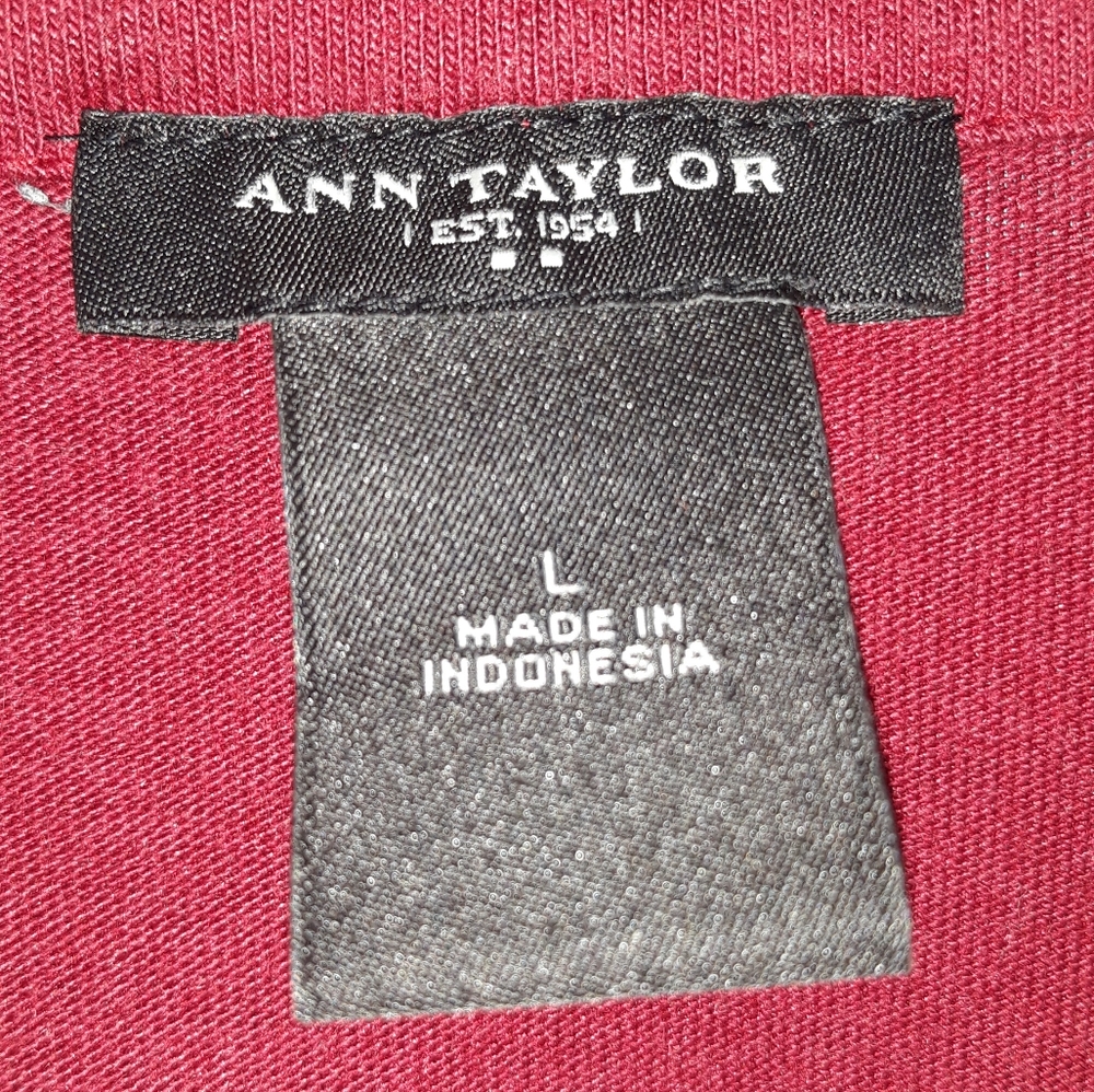 Ann Taylor red sweater blazer size large - Picture 2 of 2